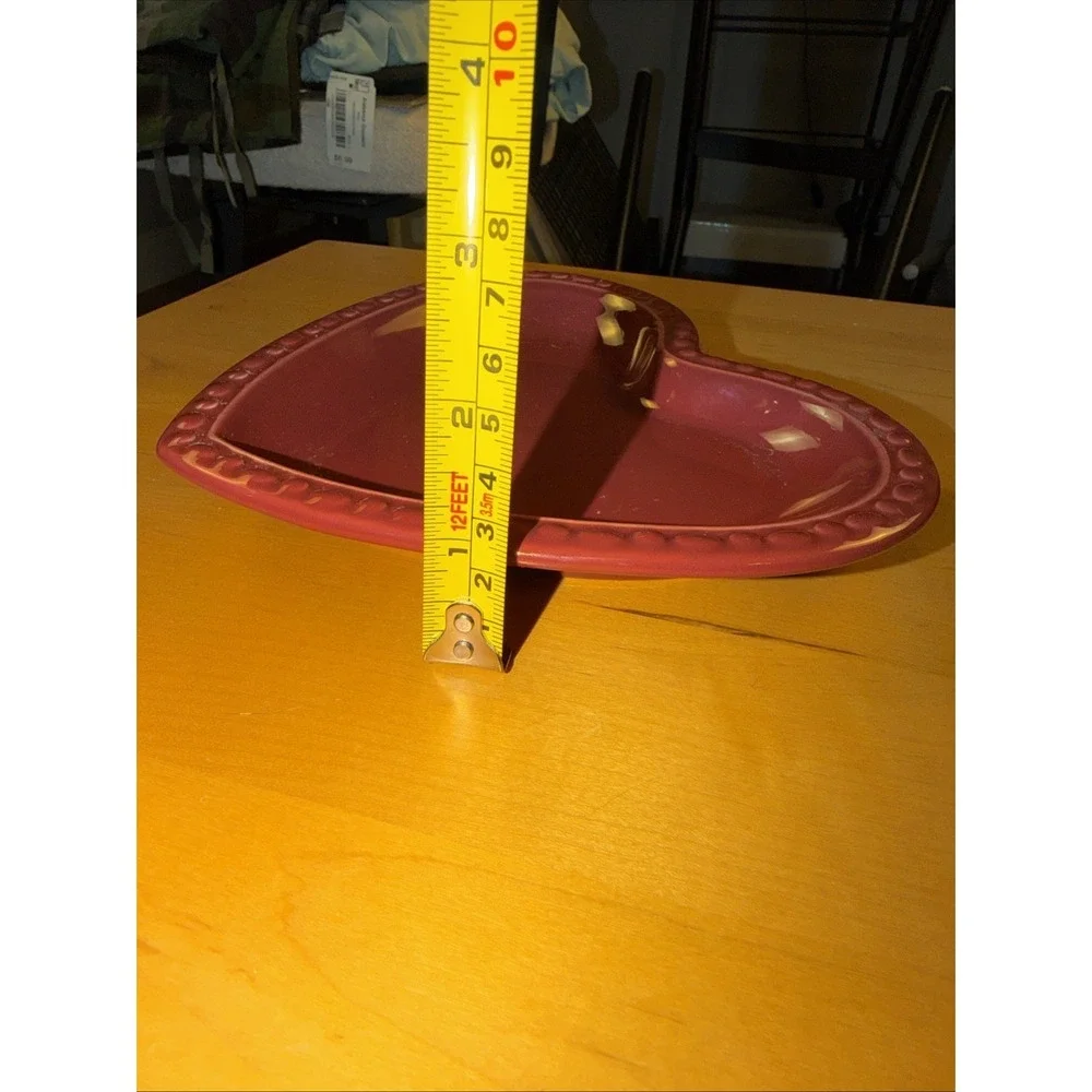 Longaberger Pottery Heart Shaped‎ Plate Paprika Red
